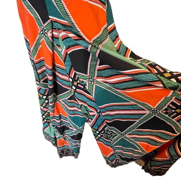 Fate Tie Back Strapless Taitha Jumpsuit Size Small Multi Geometric Tribal Womens - Picture 4 of 9